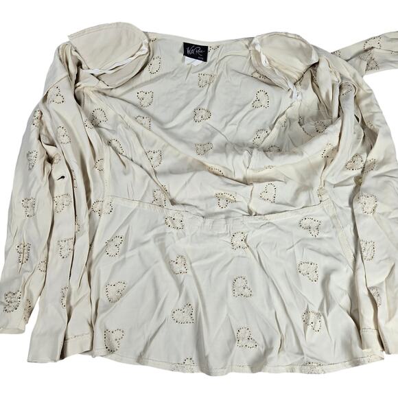 Vintage Wild Rose Petite Blazer Jacket with‎ Heart Cut Outs Back Rose Detail 8 - Picture 7 of 10